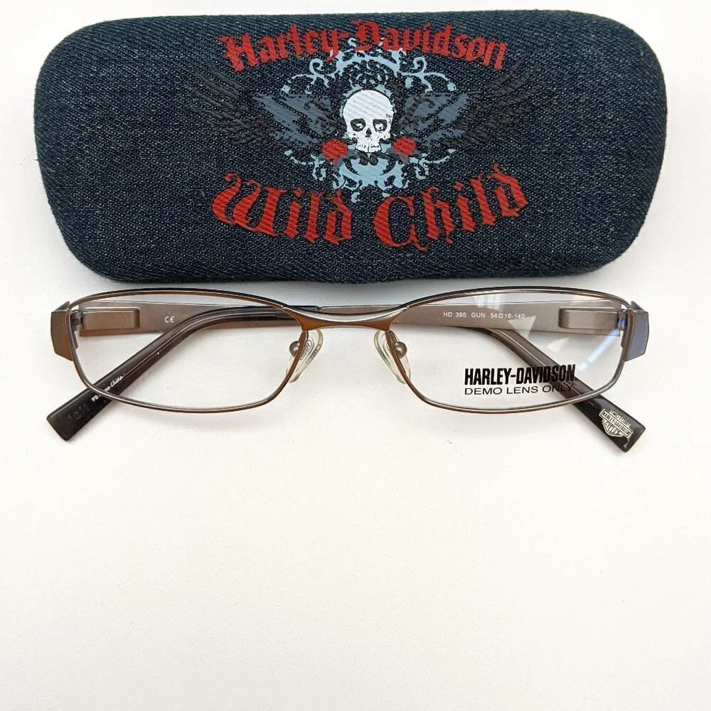 🕶️NEW! Harley-Davidson HD395 GUN Eyeglasses 54/18 140 /KA1🕶️​